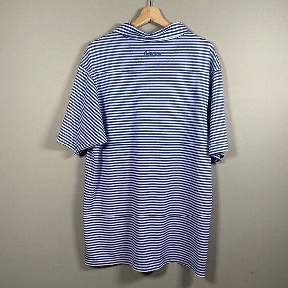 BOBBY JONES X-H20 Blue Striped Golf Polo Shirt Embroidered Cascata Men's Size L - Picture 5 of 11